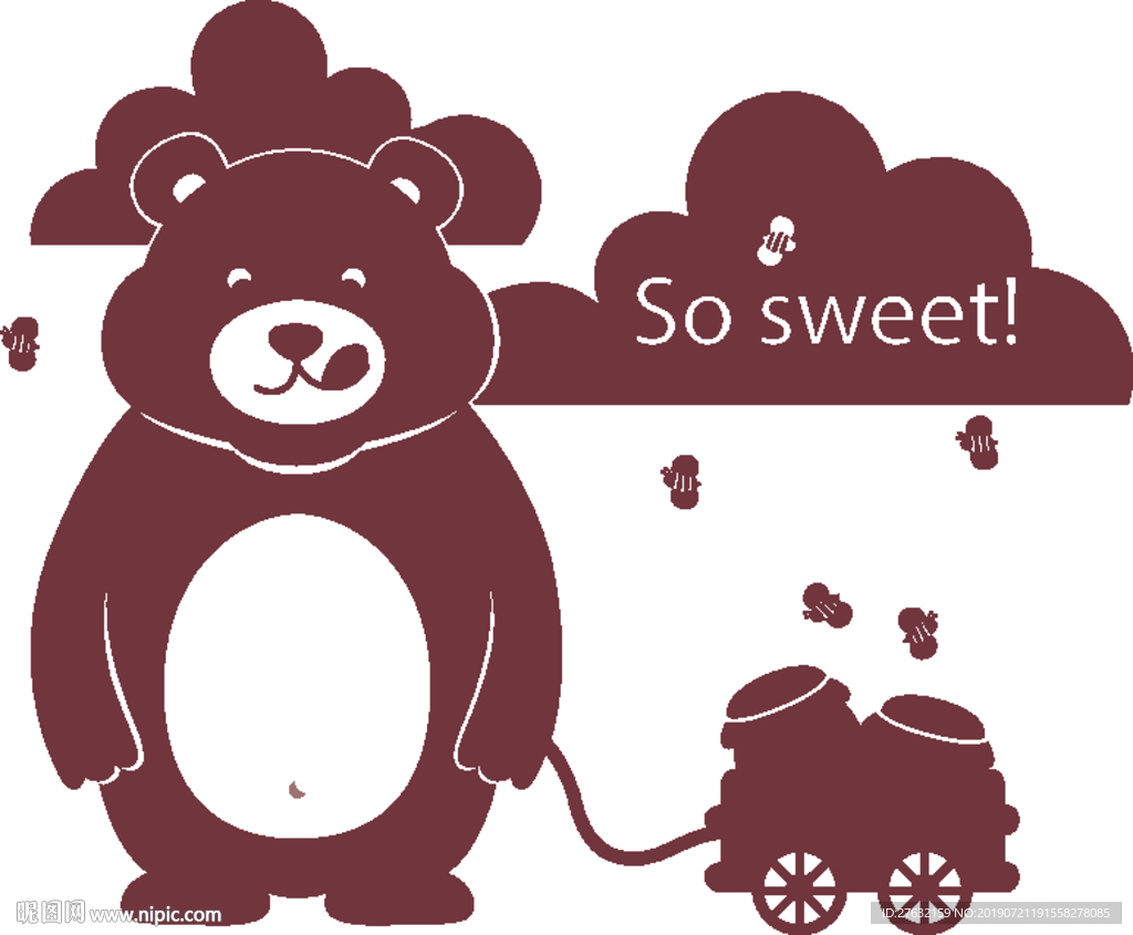 卡通熊 儿童房矢量