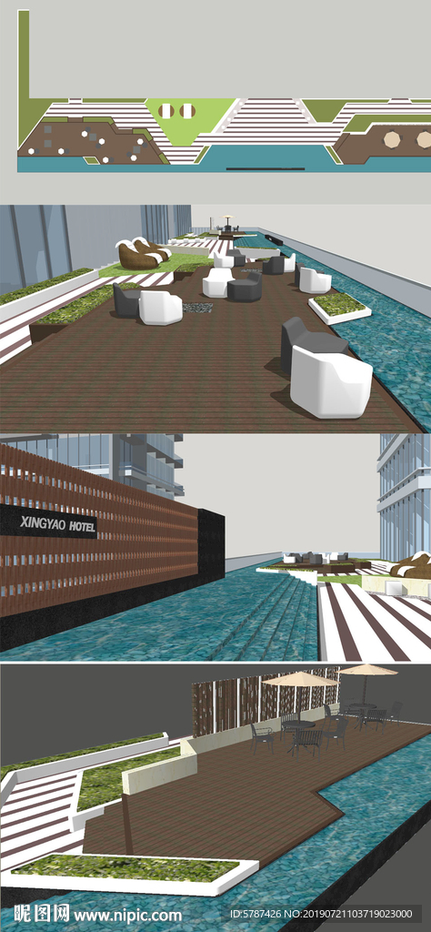 层顶花园设计模型