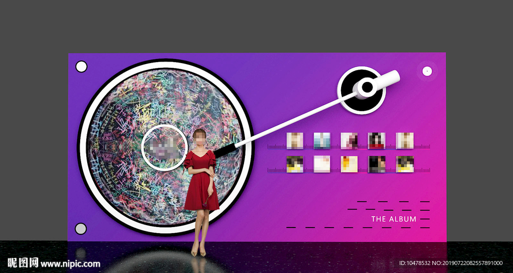 网红造型合影墙，宣传板