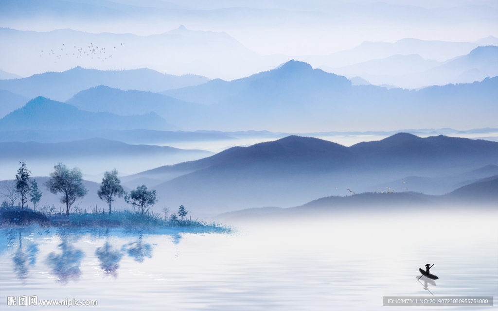 高档新品水墨画 TIF分层