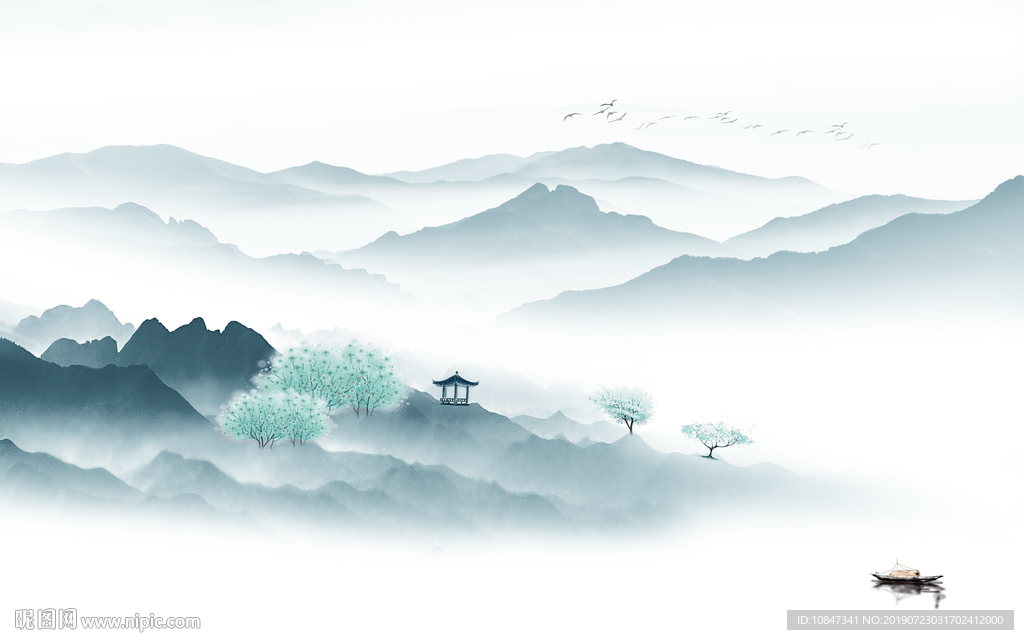 中式 新品水墨画 TIF分层