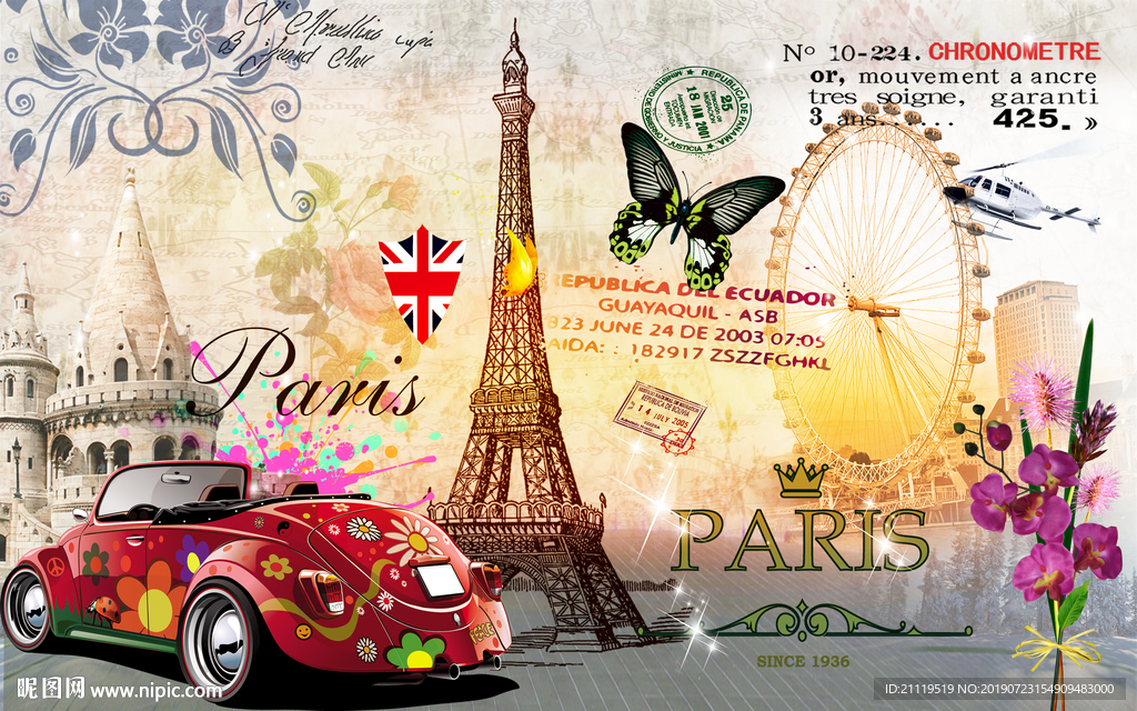 欧美建筑复古风格高清分层下载