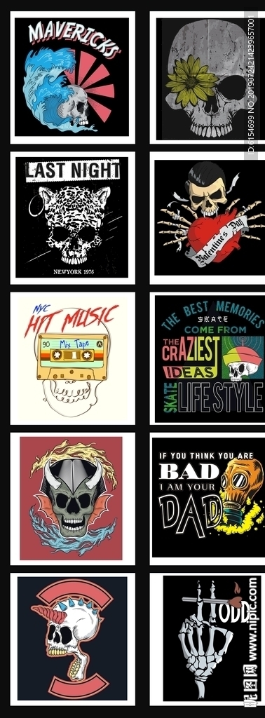 创意个性纹身抽象骷髅头图案