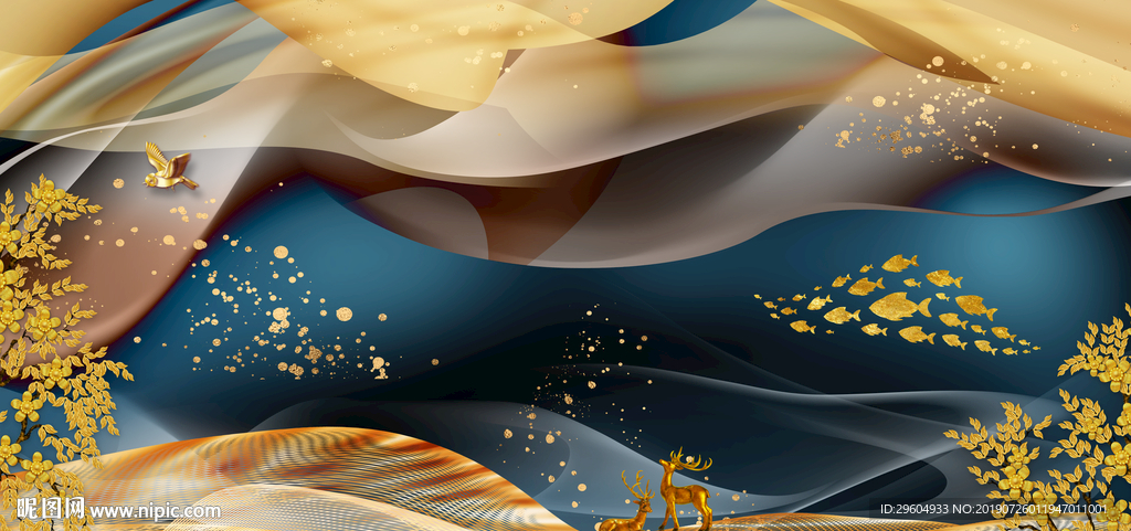 奢华现代装饰画 高清TIF分层