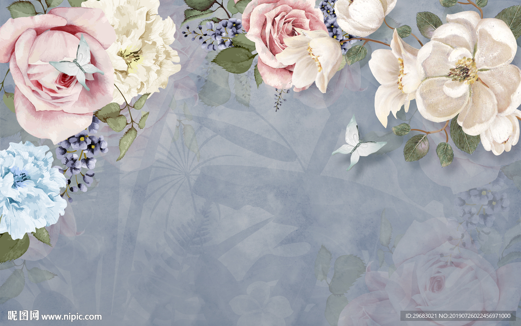 欧式 装饰花纹画 TIF分层图