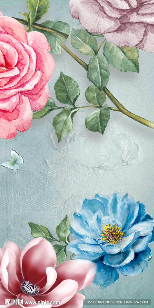 手绘抽象玄关画 TIF分层图