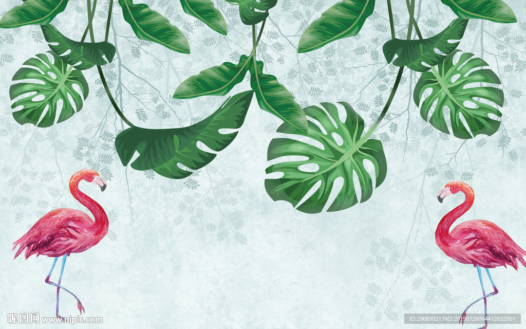 叶子装饰精品画 TIF分层图