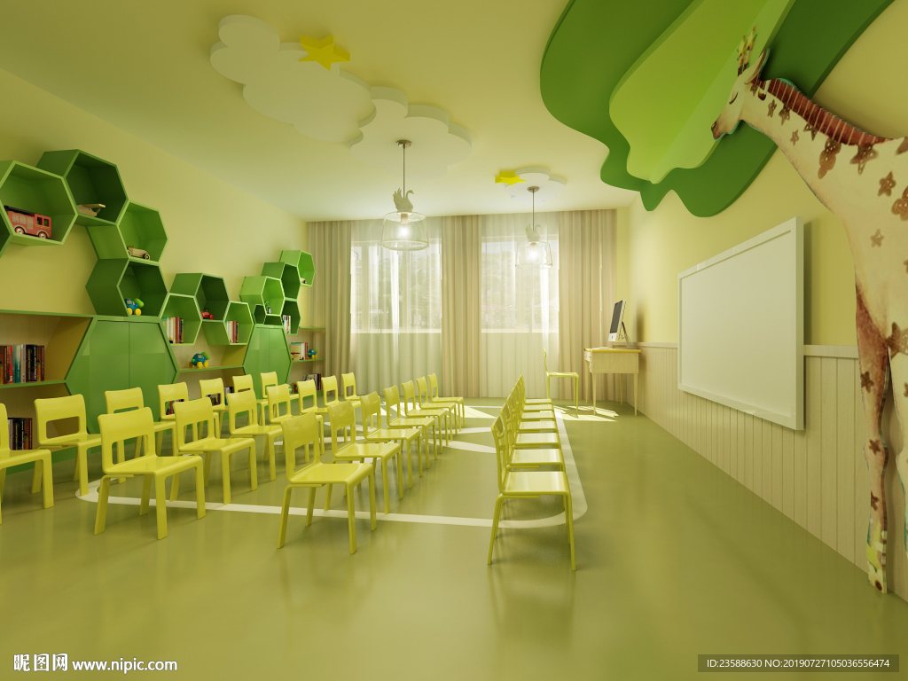 卡通风格幼儿园活动室