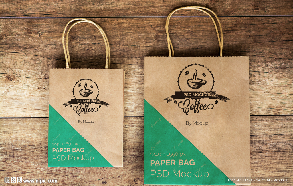 牛皮纸袋手提袋智能贴图样机