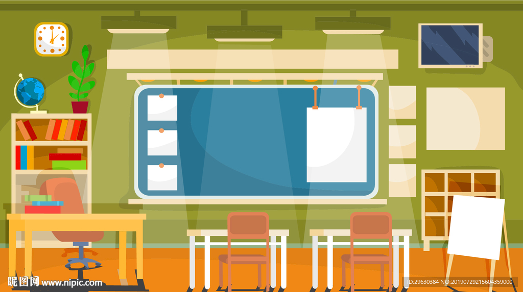 矢量卡通教室