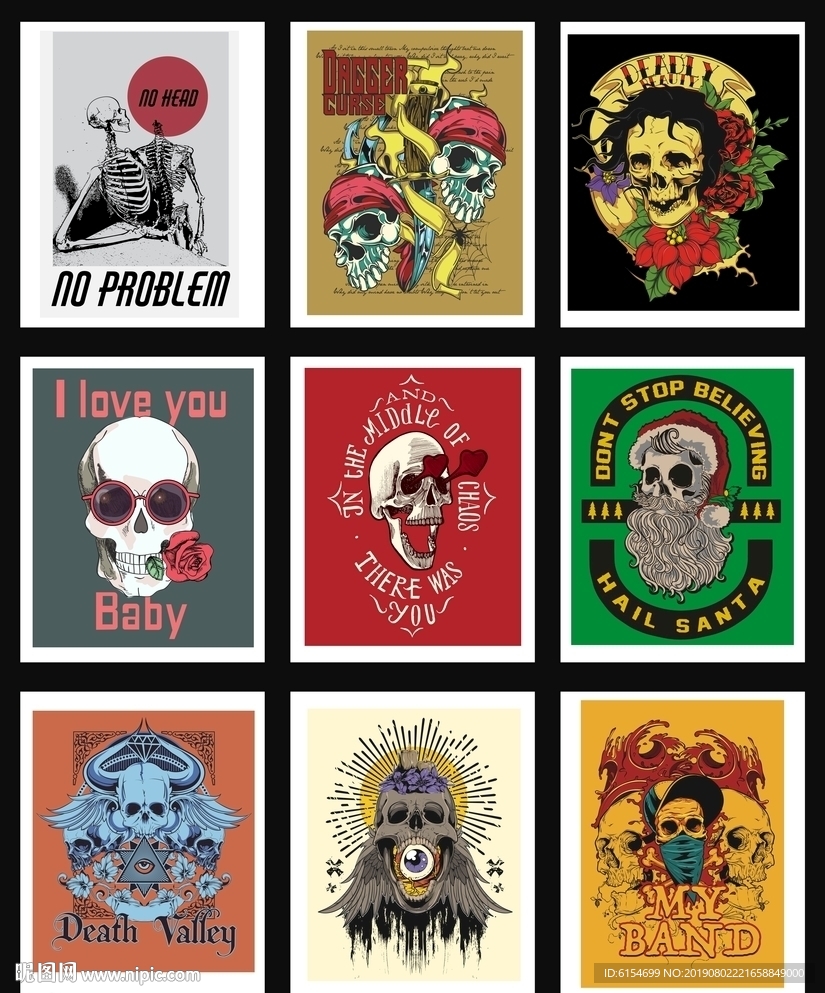 创意个性纹身抽象骷髅头