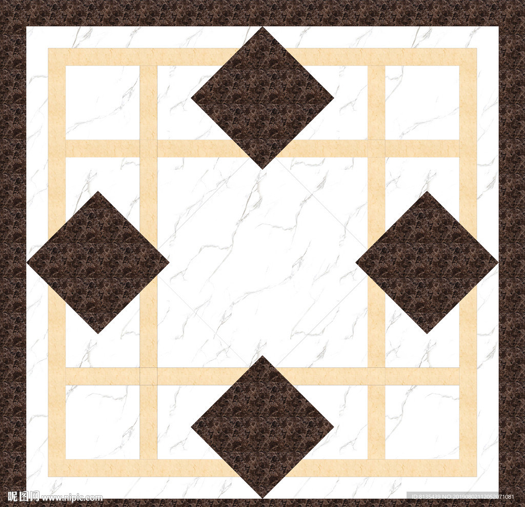 深咖玄关入户石材地砖花纹水刀图