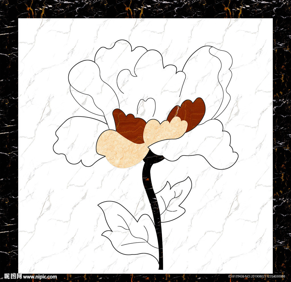 中式爵士白纹拼花玄关背景水刀图