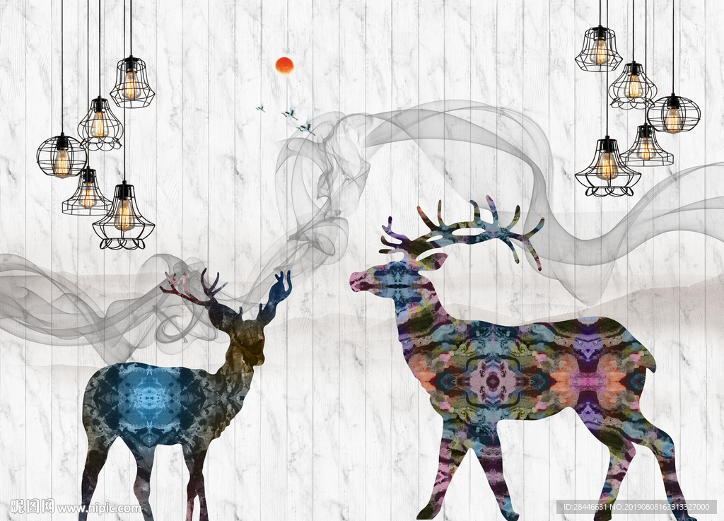 北欧几何地毯 背景墙