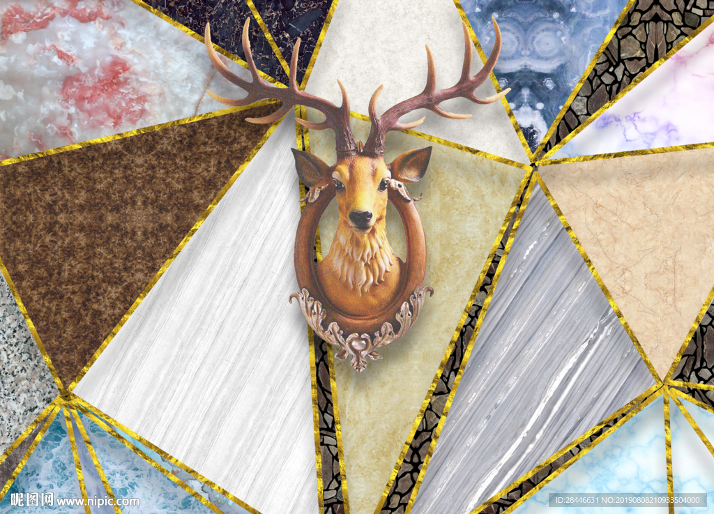 北欧几何地毯地画背景墙