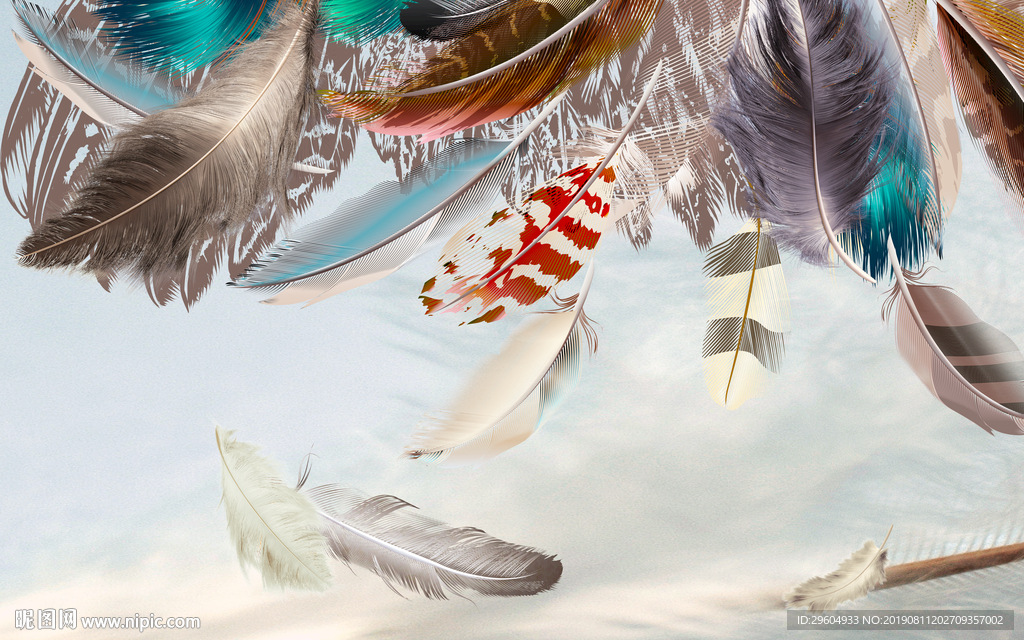 精品装饰画 羽毛TIF分层