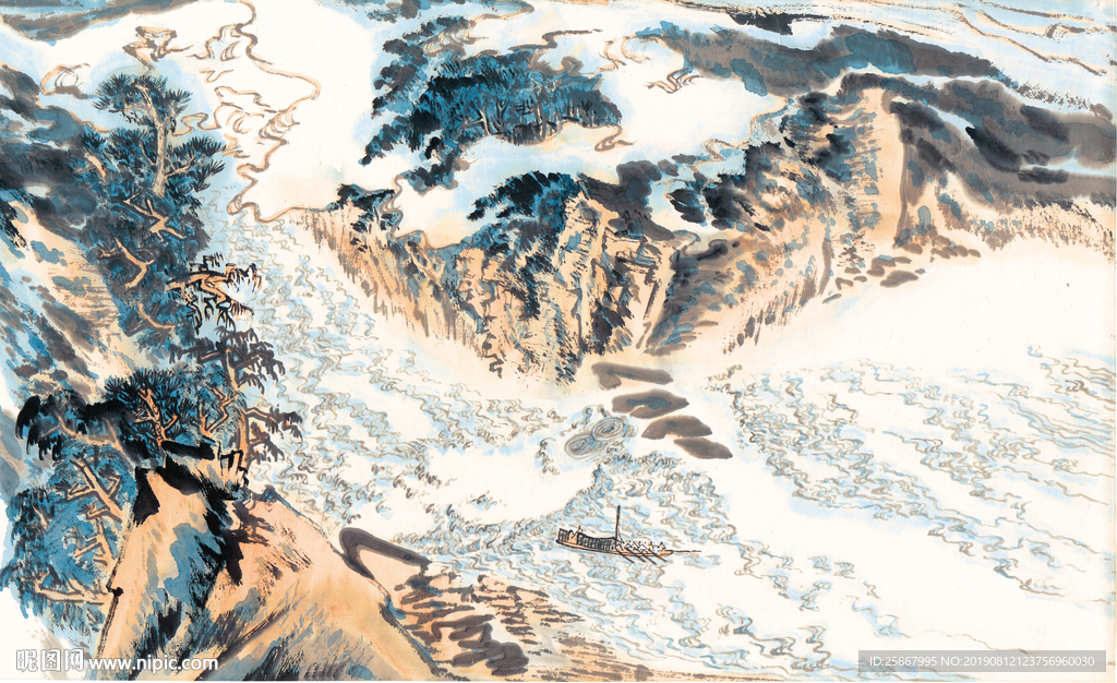 新中式山水壁画