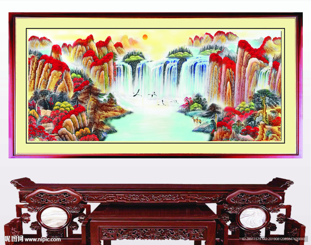 鸿运当头 鸿运当头国画 国画山