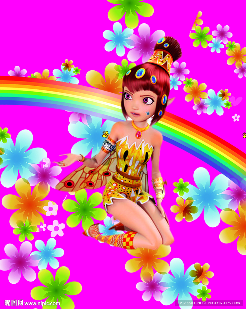 可爱小女孩分层