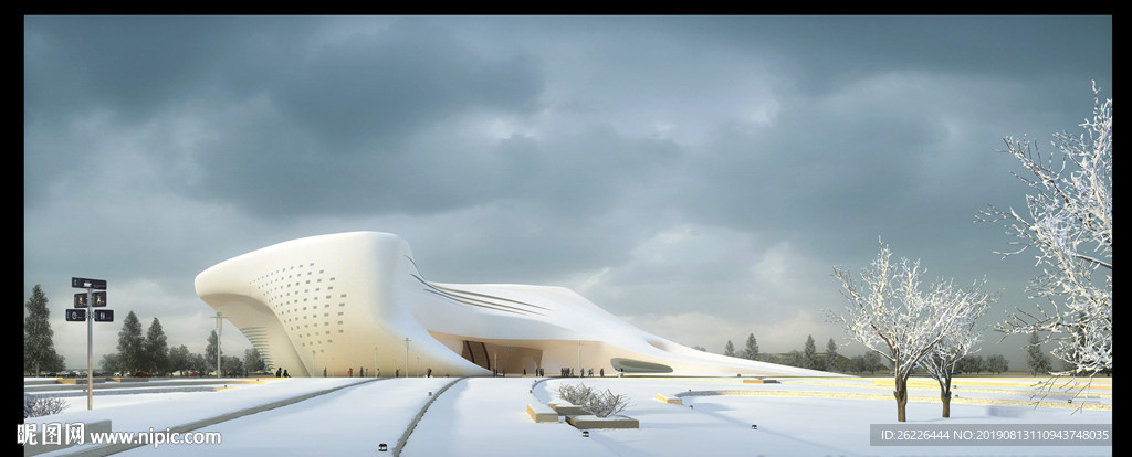 异形公建 雪景