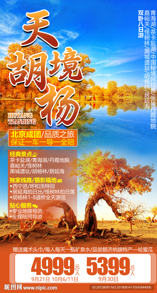 胡杨林旅游海报 额济纳旅游海报