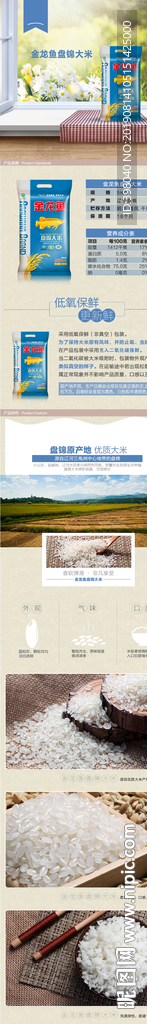 生鲜东北米详情创意海报设计