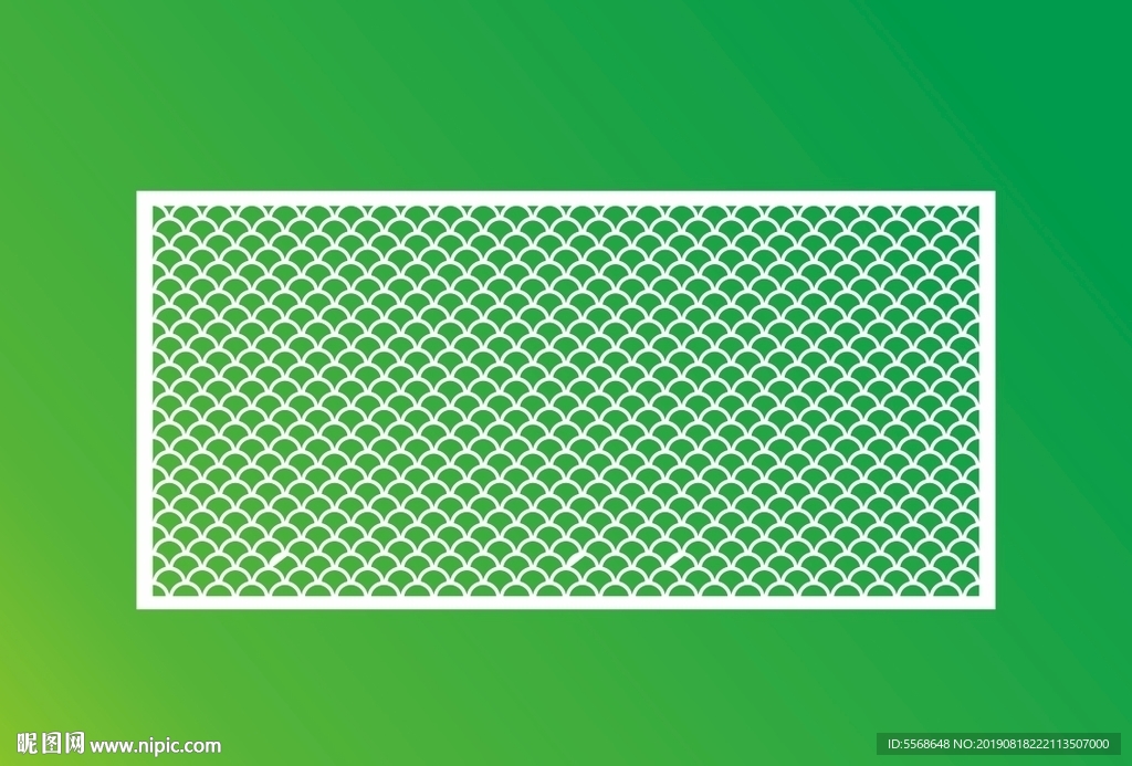 鱼鳞纹镂空隔断