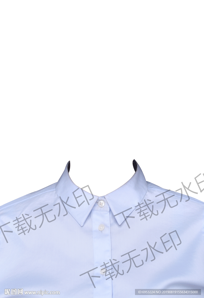 蓝色衬衫女证件照