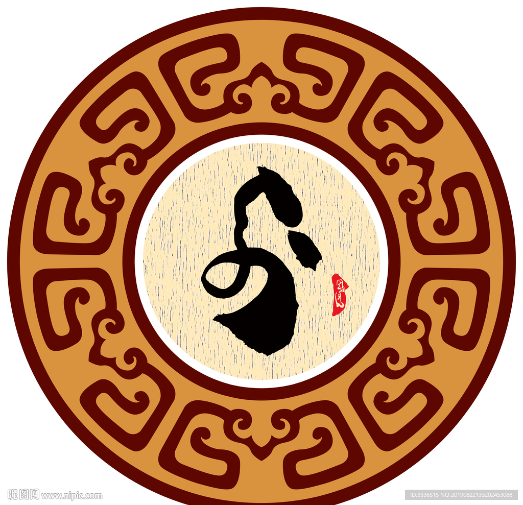 圆形蒙古花边PSD素材