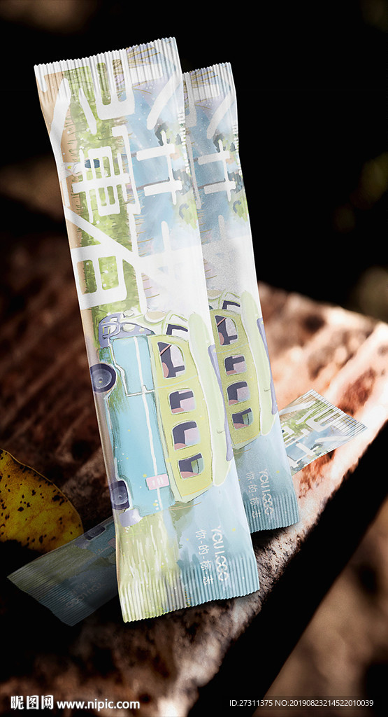 卡通亲子餐筷套双面包装展开图