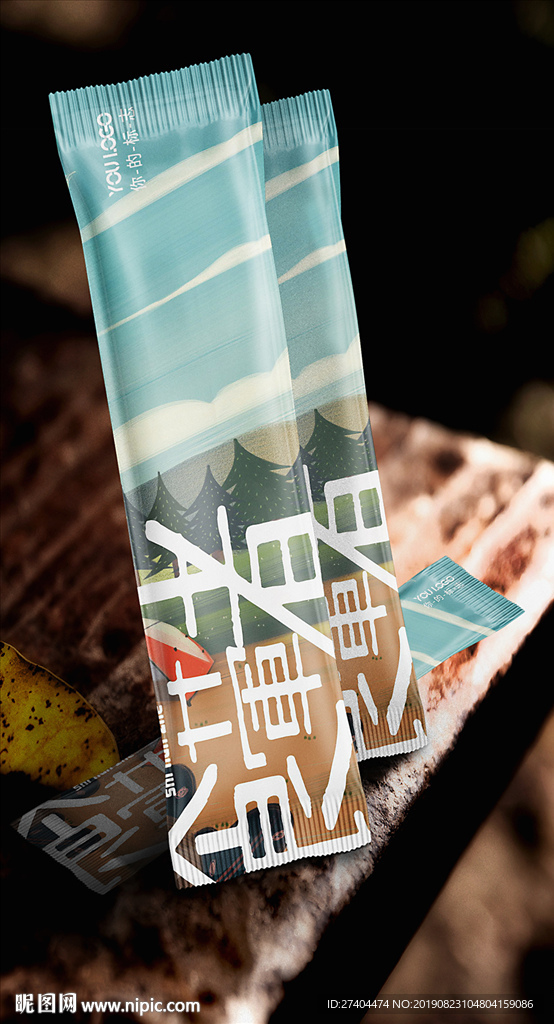 中秋国庆亲子餐筷套设计展开图