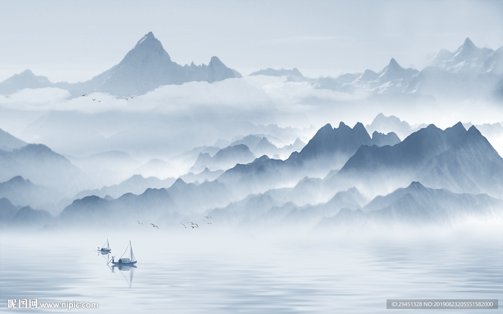 意境新山水画 TIF分层画