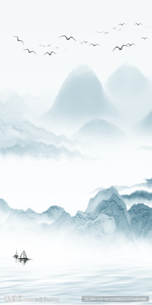 高档山水画 TIF分层玄关