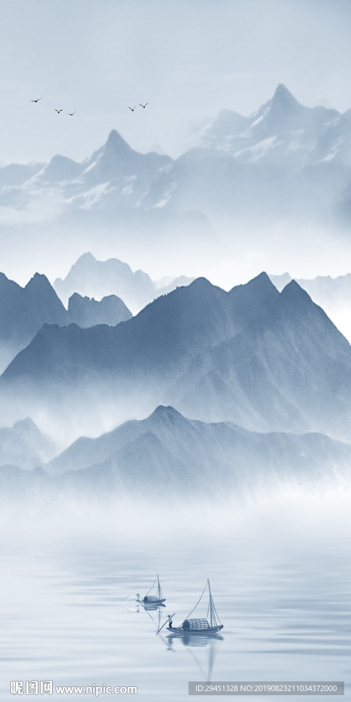 意境新山水画 TIF分层玄关