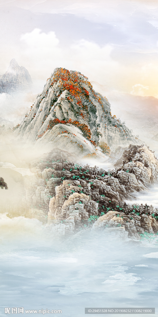 高档山水画 TIF分层玄关