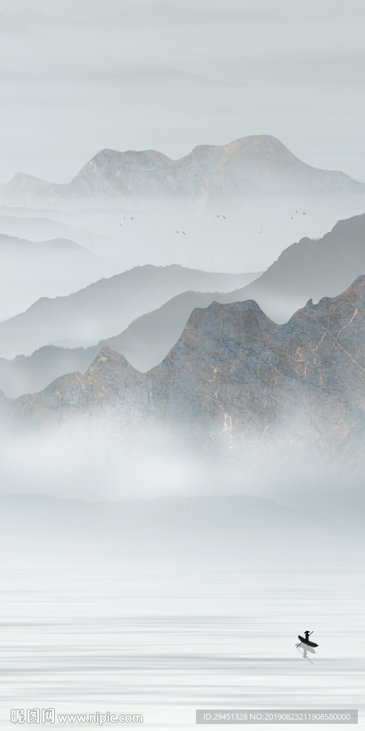 意境水墨画 TIF分层玄关