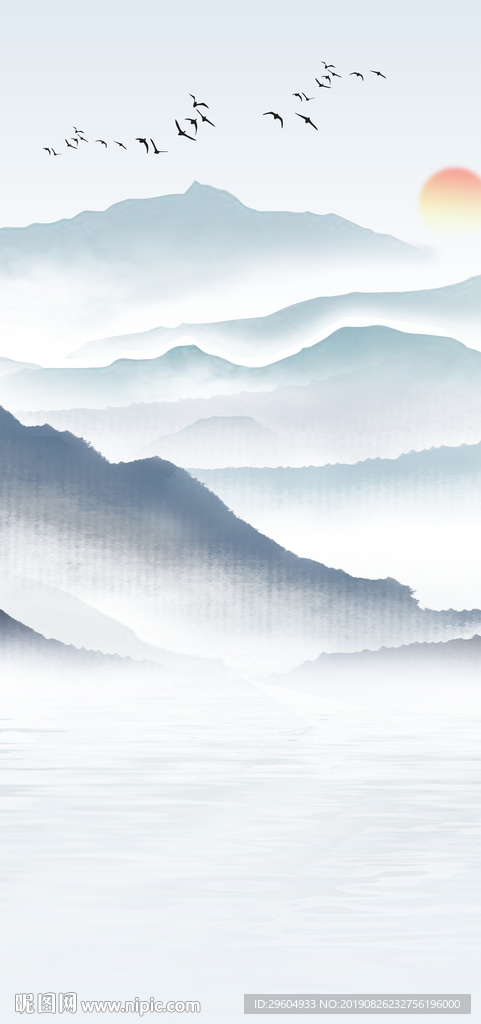 简约玄关山水画 TIF分层