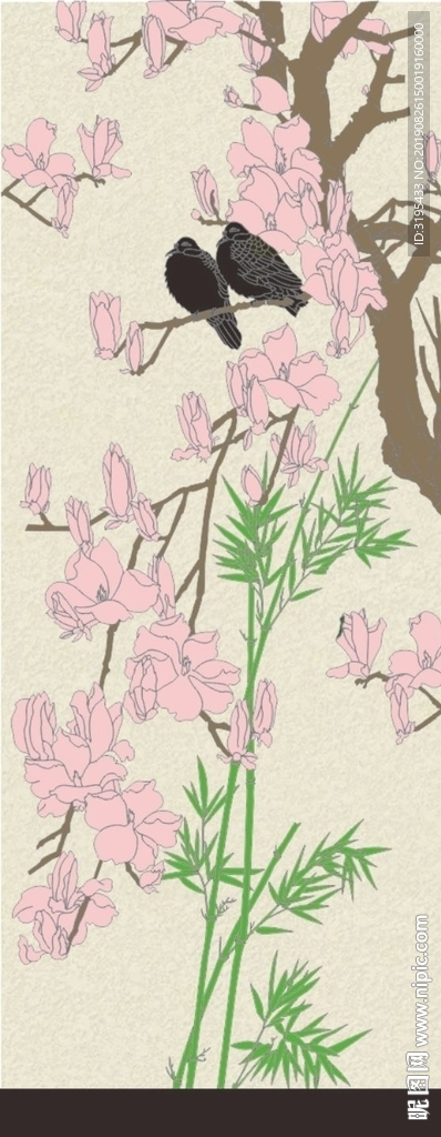 花鸟矢量  玉兰花矢量