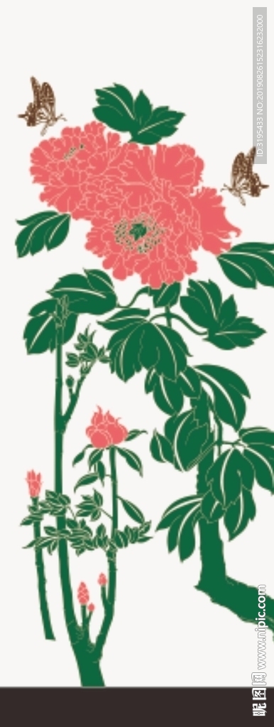 牡丹花矢量   花开富贵矢量