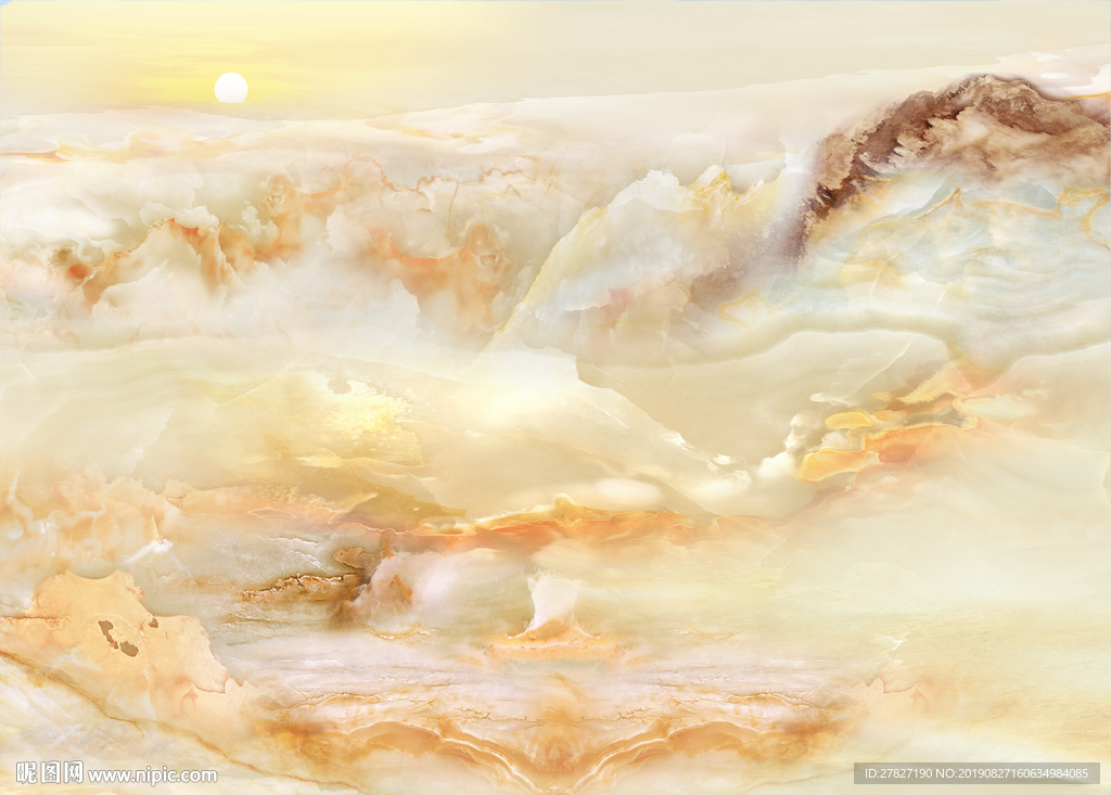 大理石纹  旭日东升  黄色石