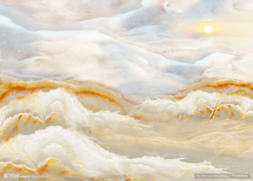 大理石纹  旭日东升  黄色石