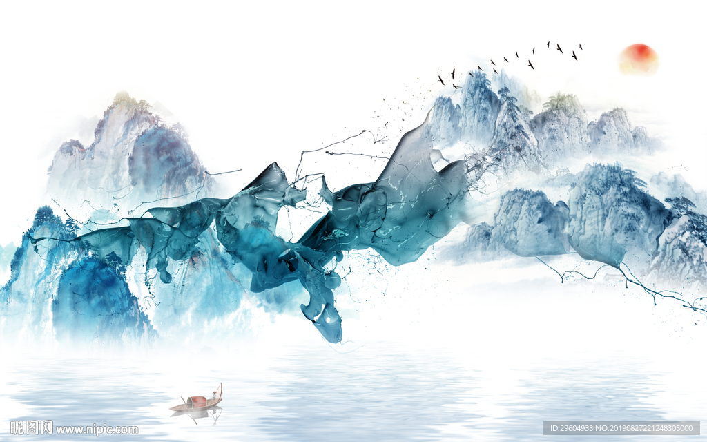 新款新意境山水画 TIF分层