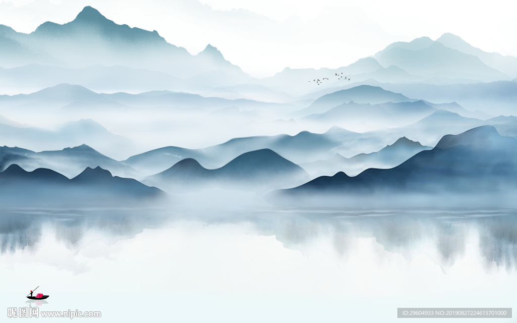 现代新意境山水画 TIF分层