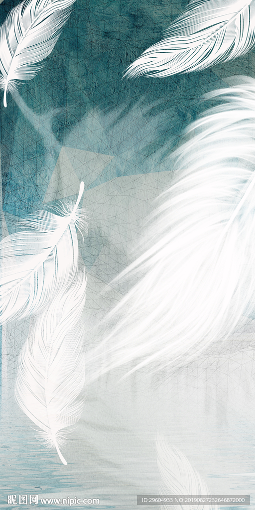 高档装饰画 羽毛TIF分层
