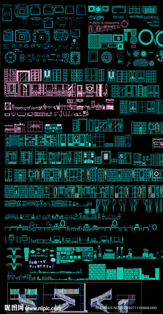 cad家具立面平面图