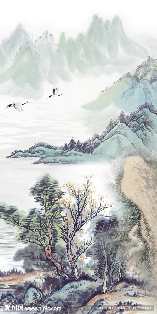 国画山水画 TIF分层 抽象画