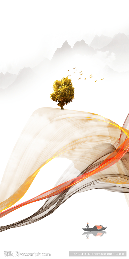 线条抽象画 TIF分层 抽象画