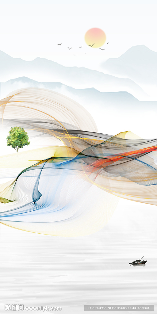 大气装饰画 TIF分层 抽象画