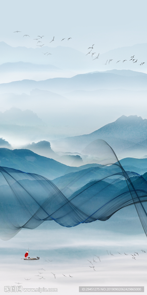 大气风景山水画 TIF分层