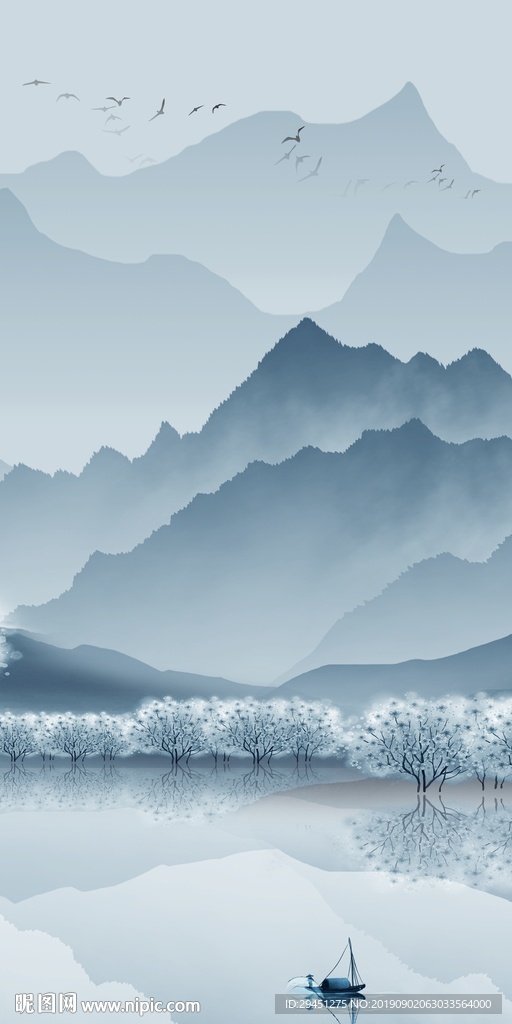 新款 风景山水画 TIF分层